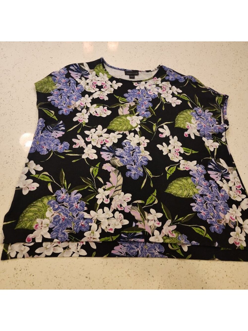 J. Jill Blouse Women’s Multicolored Floral Short Sleeve Size S Soft Stretchy